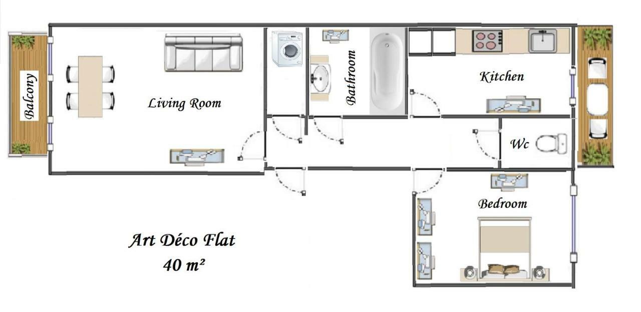 Nice Central Art Deco Flat 45 M² Kültér fotó